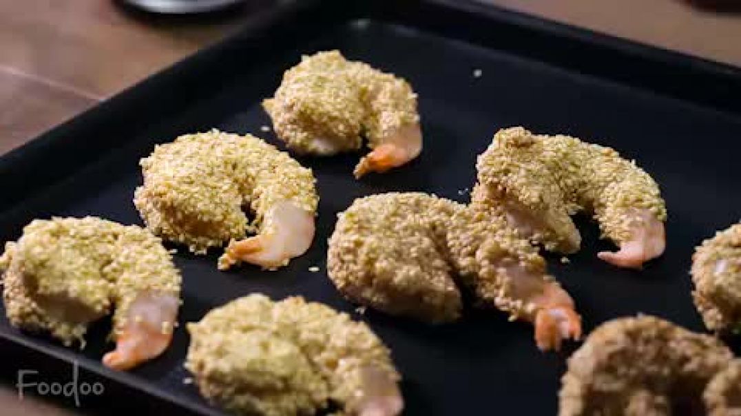 Sesame Grilled Shrimps | قريدس مشوي بالقشدة ومغلف بالسمسم
